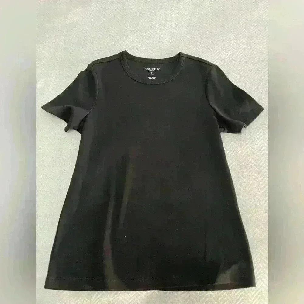 Pendleton Womens Size Small  Short Sleeve Tee T-Shirt Basic Black T Shirt